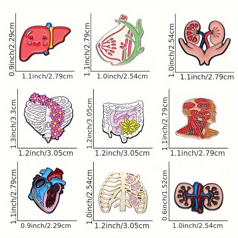 Do'stlar uchun sovg'a: 14 ta tana tuzilishi metall yodgorlik pinlari bilan Hip Hop brosh to'plami, rucksack, shlyapa yoki kiyimda bezatish uchun. Zargarlik ishqibozlari uchun mukammal.