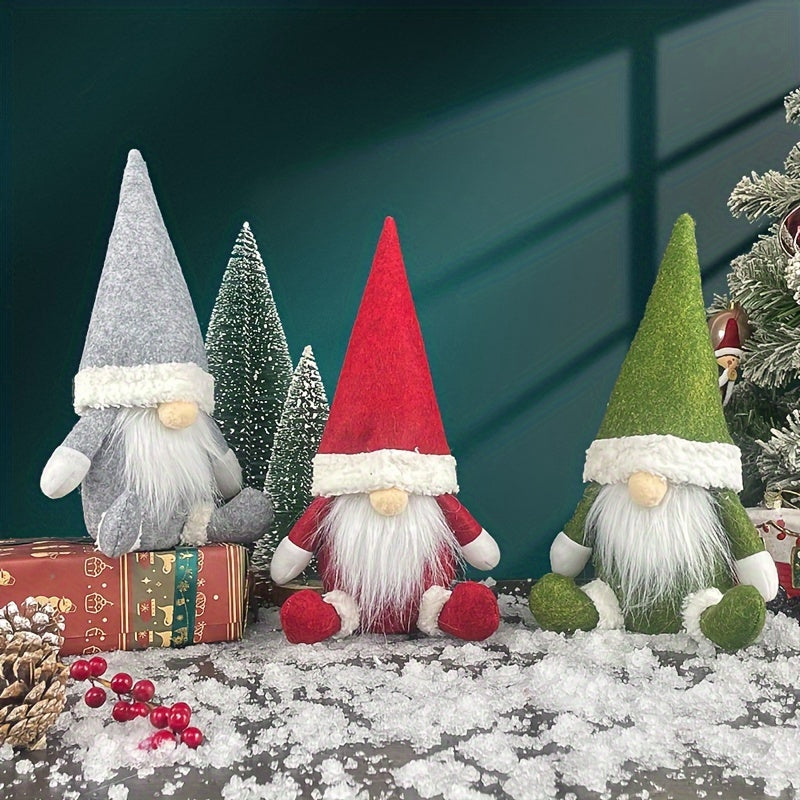 Decoraciones de gnomo de Navidad escandinavo hechas a mano en tela de poliéster para la decoración festiva del hogar