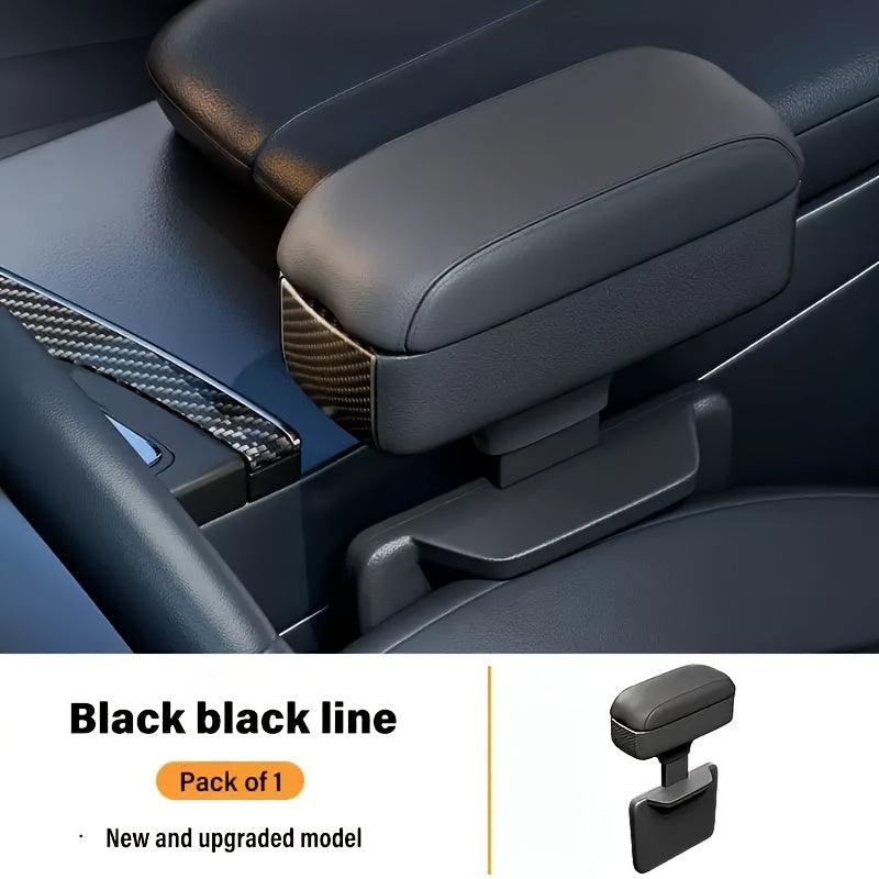 Universal Faux Leather Car Armrest Pad Center Console Cup Holder Organizer