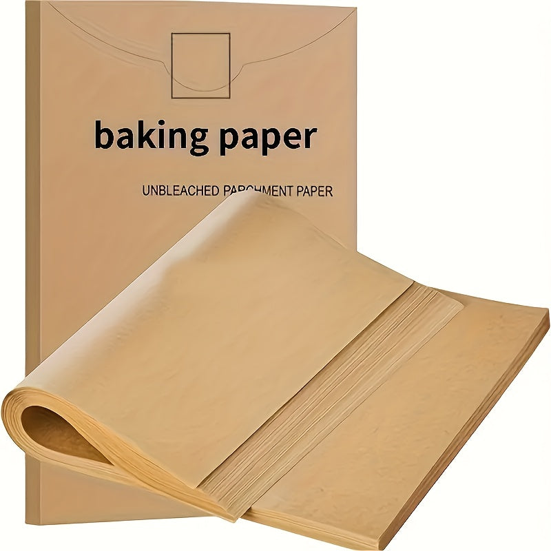100 Pack Unbleached Baking Paper Liners Non-Stick Food Safe for Oven and Grill