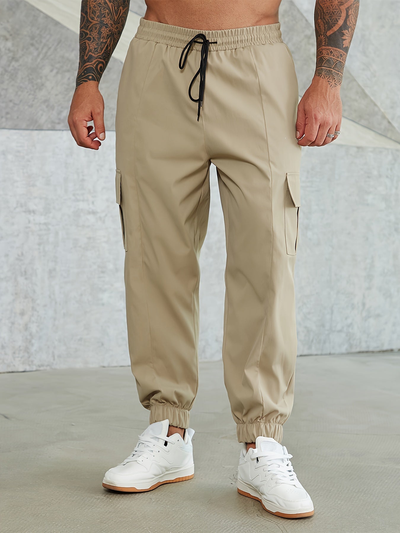 Plus Size Men's Cargo Pants Sports Outdoor All-Season Polyester