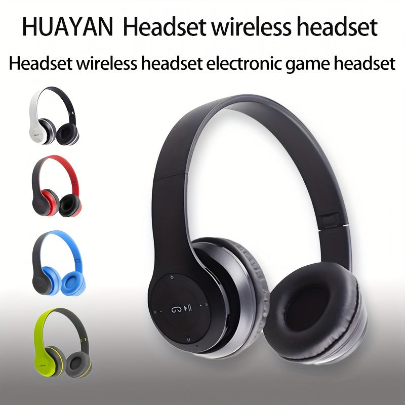 Over-Ear Wireless Headphones Black with Colorful Accents Padded Ear Cups Gaming Console Compatible