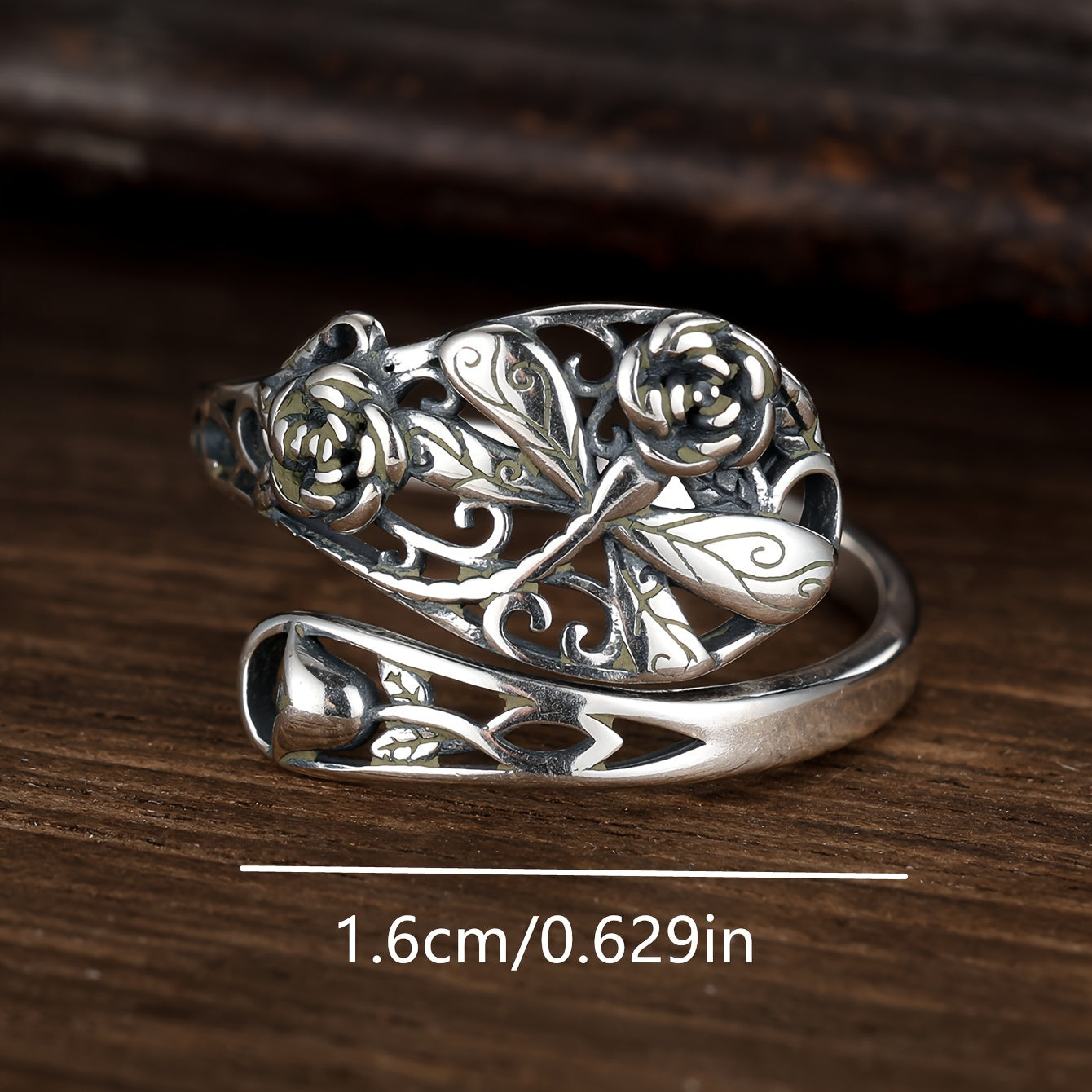 Bohem uslubidagi ayollar uchun vintage mayna gul halqasi, 925 sterling kumushdan, sana partiyalari yoki sovg'a sifatida mukammal