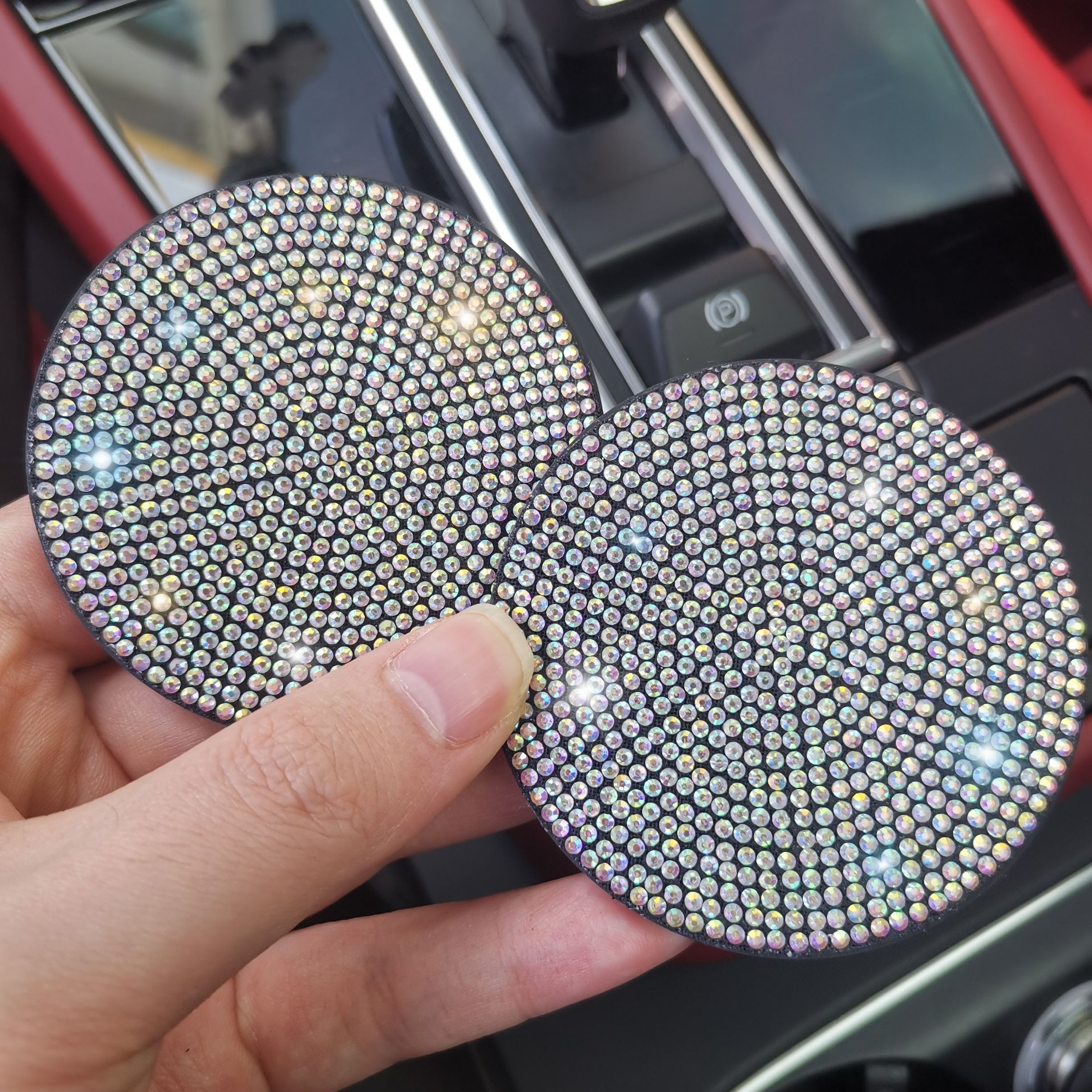 Universal Car Cup Holder Coaster Bling Rhinestone Shockproof Durable