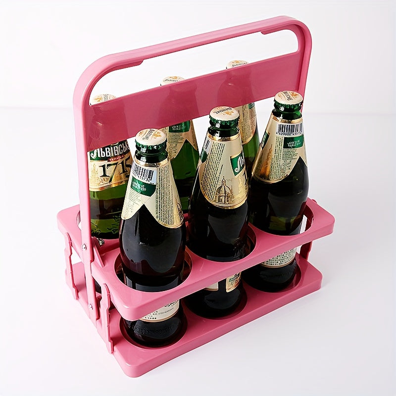 Portable Collapsible Plastic Beer Carrier for 6 Bottles for Bars Picnics and Catering