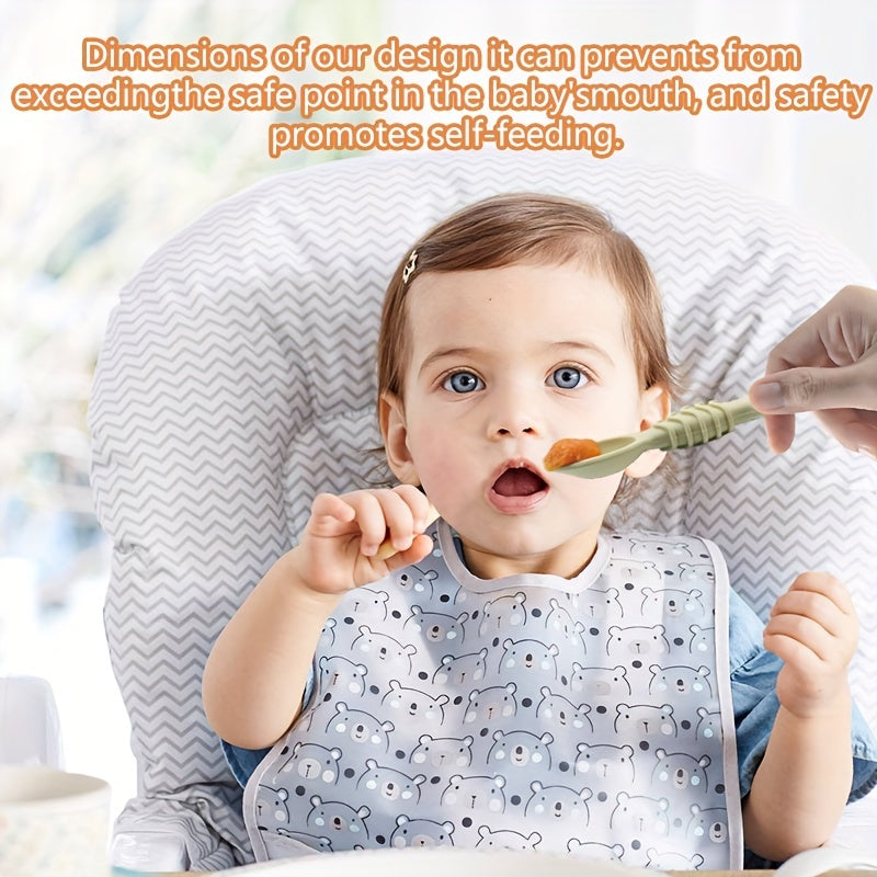 4-Piece Silicone Baby Spoon Set Soft-Tip BPA-Free Dishwasher Safe for Children 6 Months+