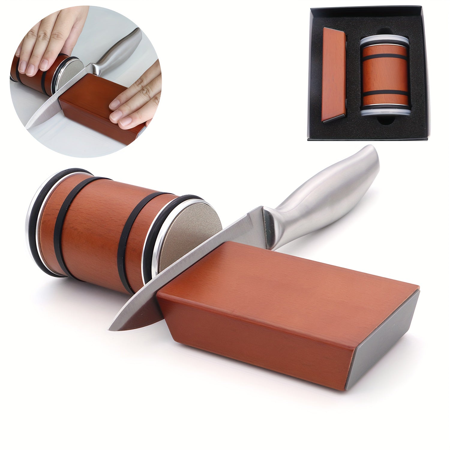 Zanglamaydigan po'latdan yasalgan oshxona pichog'ini silliqlash to'plami, magnitli burchaklar bilan, qo'lda ishlash