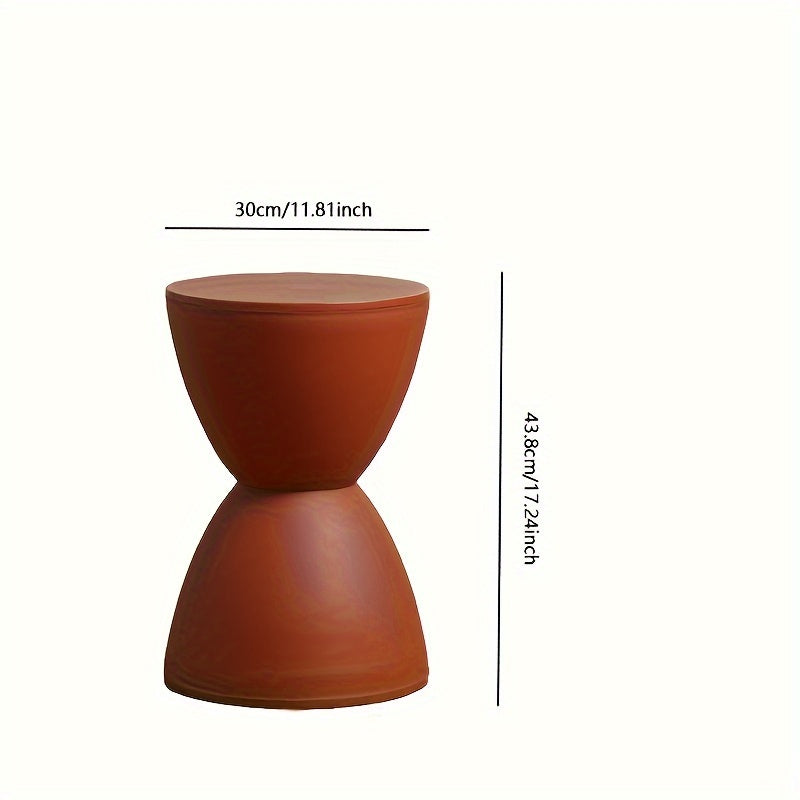 Contemporary Hourglass Storage Ottoman Bench with Water Resistant Finish