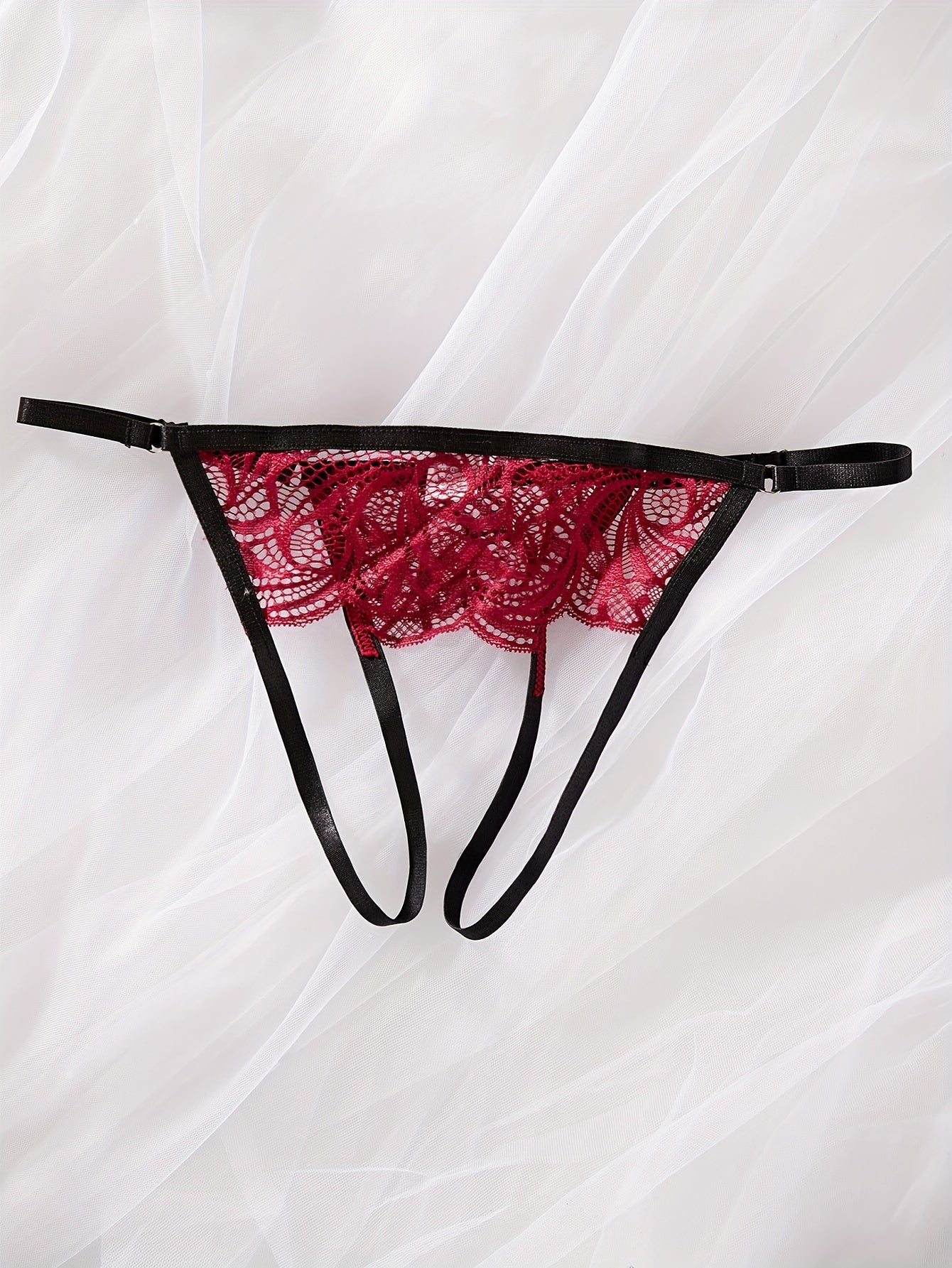 Conjunto de lencería de encaje y satén para mujer con aros y correas ajustables