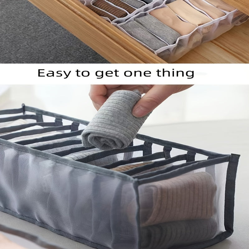 Cotton Blend Storage Boxes for Socks Bras Underwear Drawer Organizer