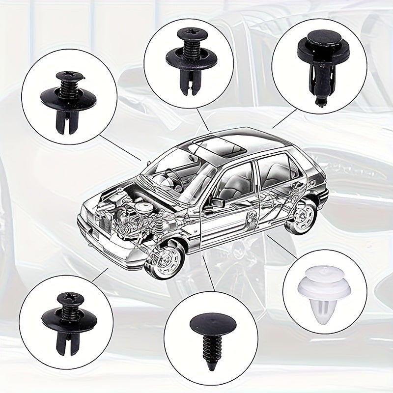 50 Pack Plastic Rivet Fasteners 8mm Push Clips for Car Door Trim