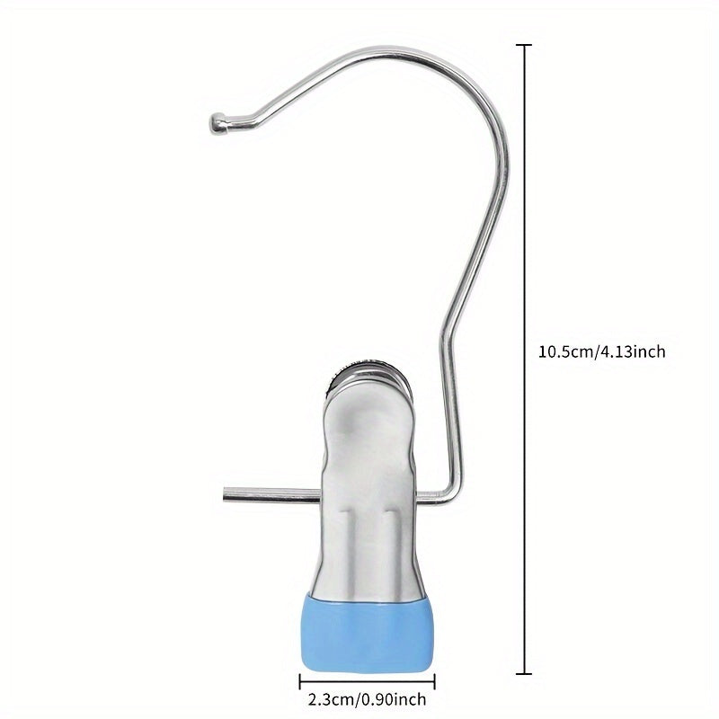 Set of 10 Stainless Steel Clothes Hangers with Hooks and Clips for Laundry and Closet Organization