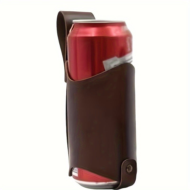 Faux Leather Beer Can Holder Waist Belt for 330ml and 500ml Cans Men Outdoor Events