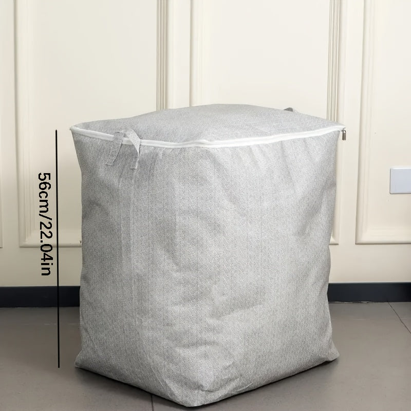 Большие складные сумки для хранения в комплекте из 2 штук - организуйте одеяла, покрывала и вещи для общежития с влагостойким полиэстером и полосатым узором