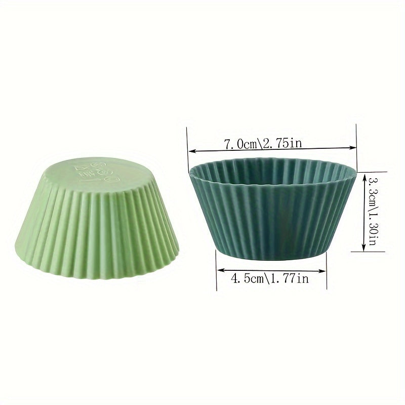 12 or 24 Reusable Silicone Cupcake and Muffin Liners Non-Stick Easy to Clean