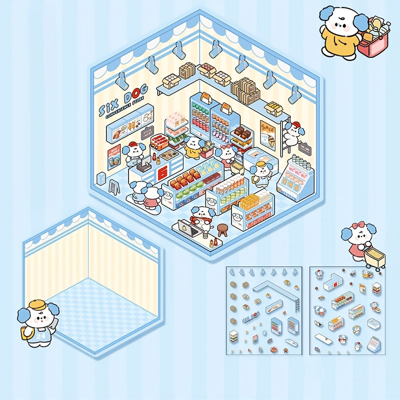 3D Наклейки для ландшафта хранения для миниатюрных сцен Маленький дом Журналинг DIY Облегчение стресса