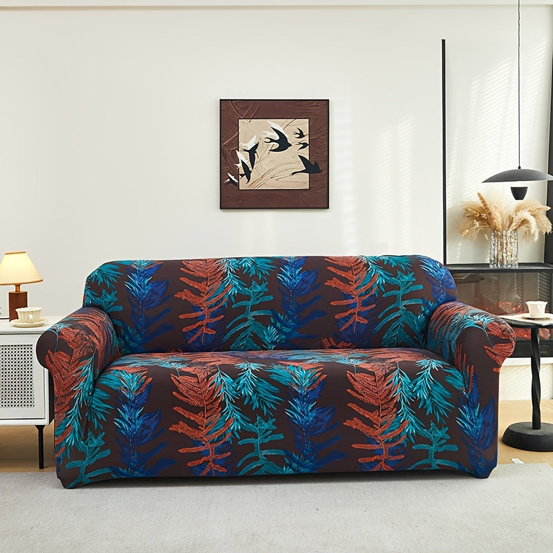 All-Season Stretchable Sofa Cover with Anti-Slip and Modern Print Fits Single to Four-Seater