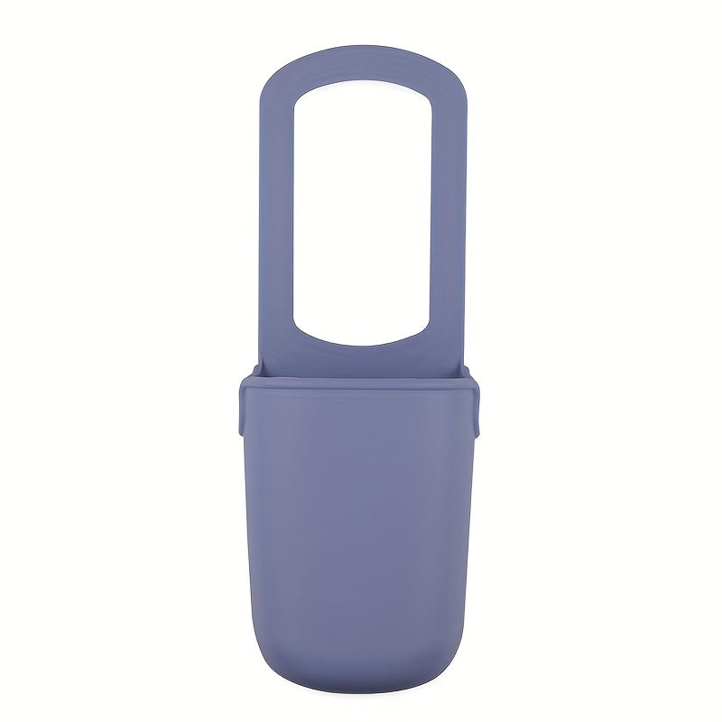 Soporte para taza y portabotellas de agua para cochecito portátil, bolsa de almacenamiento de silicona con función de colgado