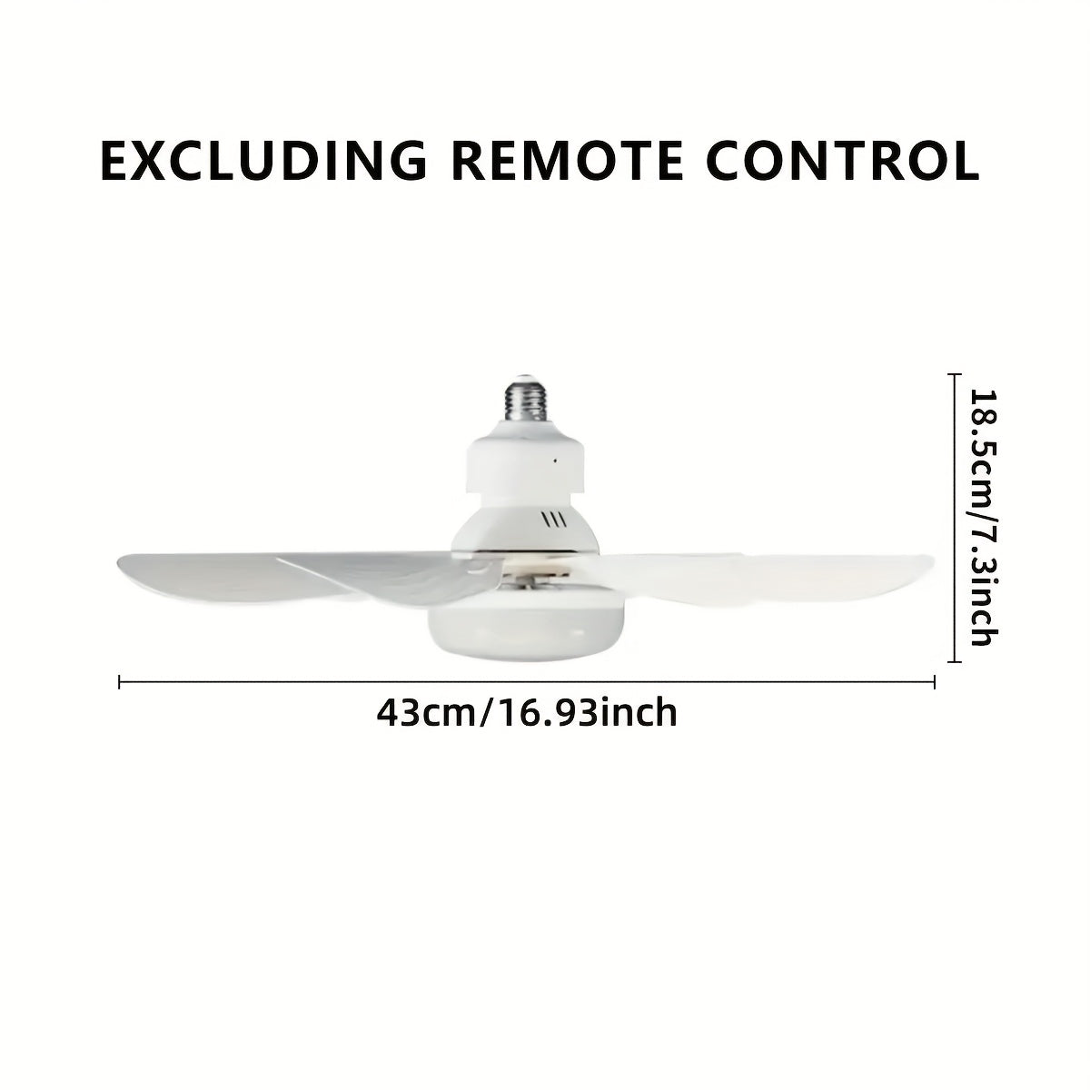 Dimmable Ceiling Fan Light with E27 Base for Bathroom Bedroom Kitchen Living Room