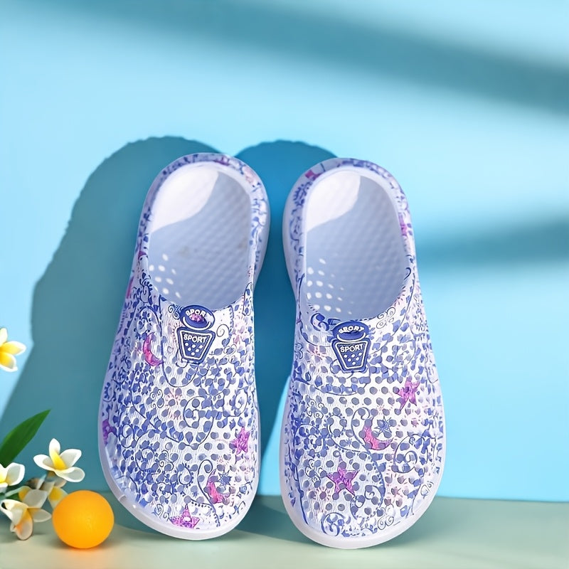 Unisex Floral EVA Sandals Breathable Mesh Cushioned Casual All-Season