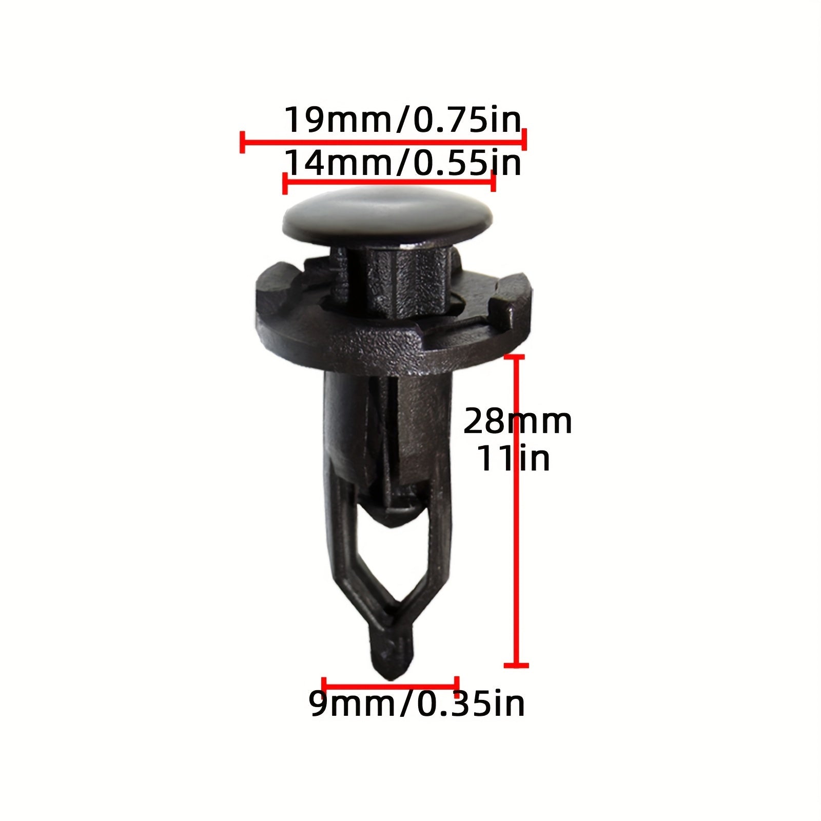 50Pcs 9mm Plastic Auto Fastener Clips Car Bumper Retainer Rivet