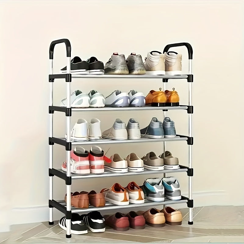 Multi-Layer Shoe Storage Organizer with Plastic and Metal Materials