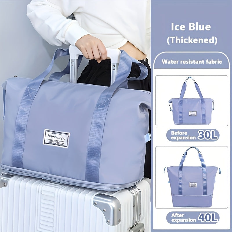 Women's Polyester Duffel Bag Set with Toiletry Bag Shoe Compartment Wet Pocket and Multiple Compartments