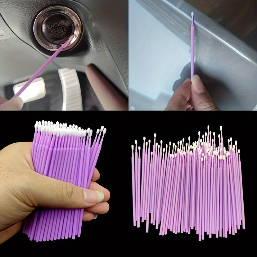100Pcs Mini Micro Detail Car Cleaning Brushes for Exhaust Vent Painting
