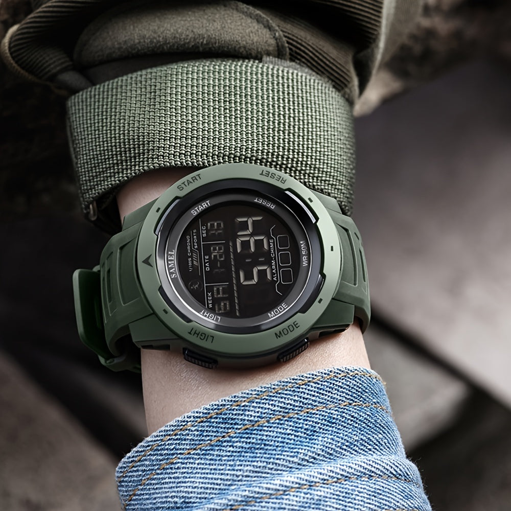 Men's LED Sports Watch Waterproof Shockproof Military Tactical Alarm Clock