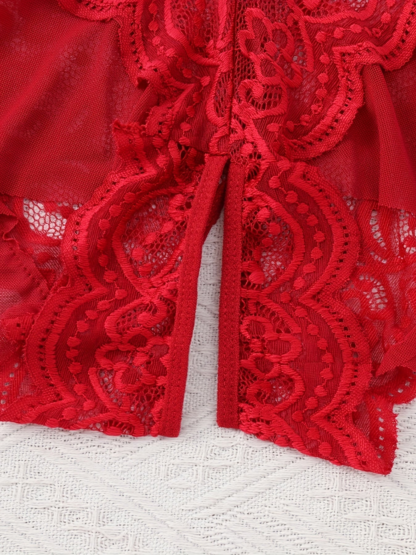 Women's Lace Pajamas Set with Satin Trim and Adjustable Straps