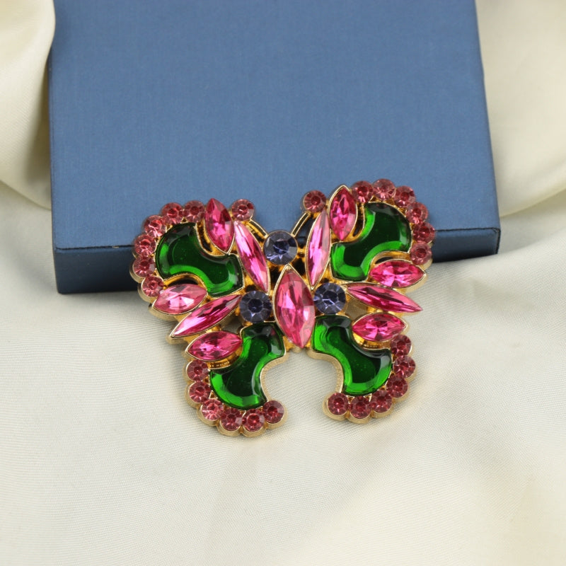 Rang-barang Kristalli Kelebek Brosh Pin ayollar va erkaklar uchun Zamonaviy Elegant Zargarlik