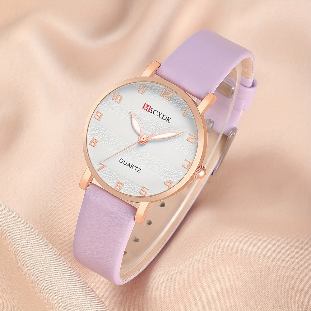 Women's Quartz Watch and Fashion Glasses Set with Elegant Design