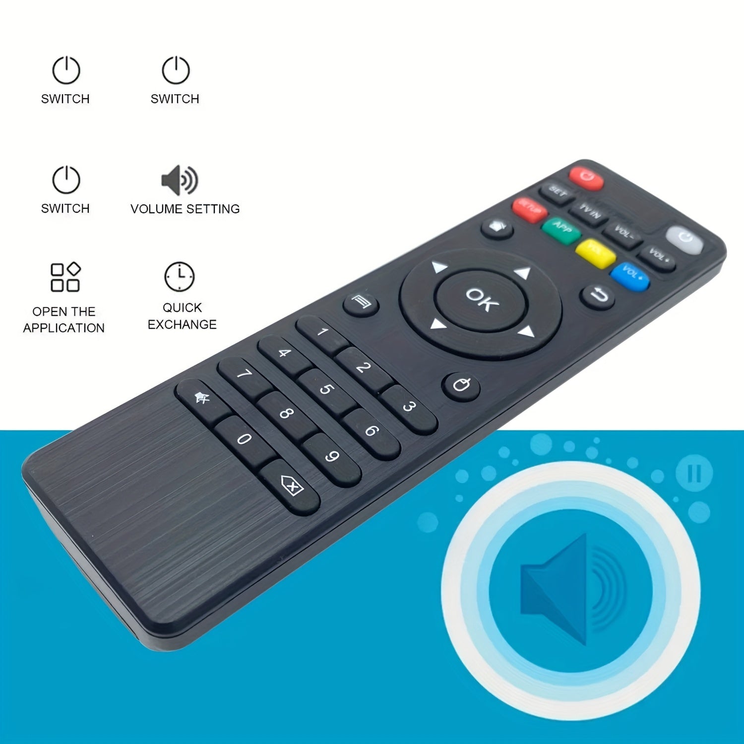 Universal Infrared Remote Control for Android TV Boxes Compatible with MXQ M8S T95 X96 H96