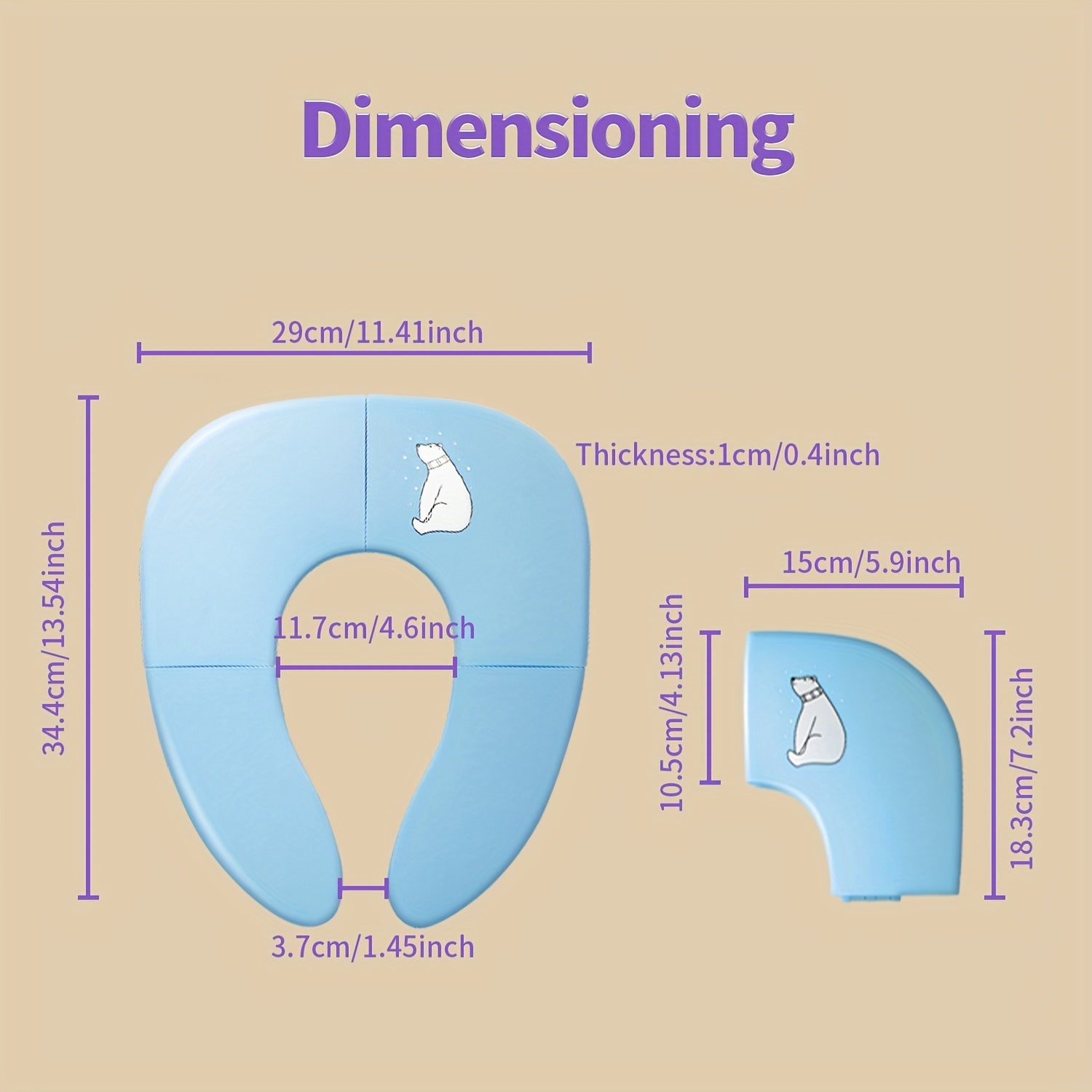 3-8 yoshdagi bolalar uchun bukiladigan hojatxona o‘rindiği, suv to‘xtatuvchi va bardoshli material bilan