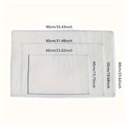 Oblong Bath Rug Non-Slip Quick-Dry Absorbent Polyester 1.8cm Thick