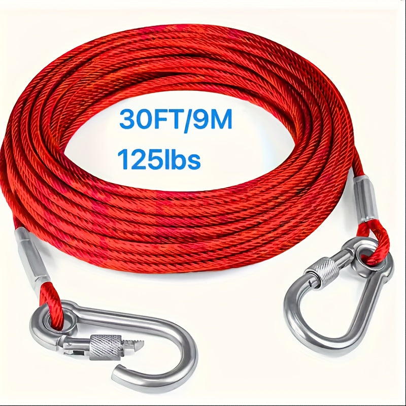 Stainless Steel Dog Tie-Out Cable Leash for Large Dogs 4.57m 9.14m 15.24m Heavy Duty