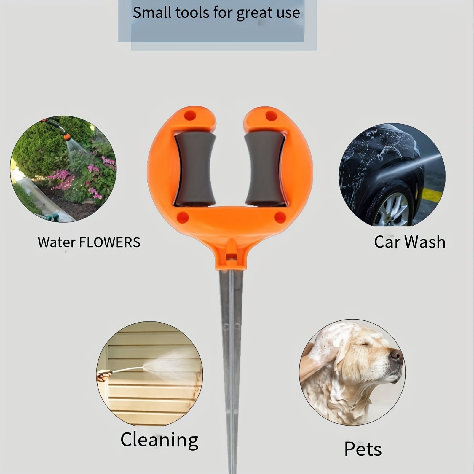 Garden Hose Guide Durable Steel Orange Gray White Outdoor Lawn Car Washing