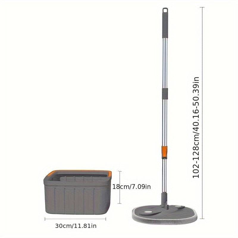 Durable Plastic Manual Rotary Mop with Single Bucket for Multi-Surface Cleaning