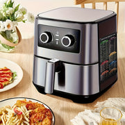 Black Magnetic Air Fryer Cheat Sheets Two-Piece Cooking Times Guide