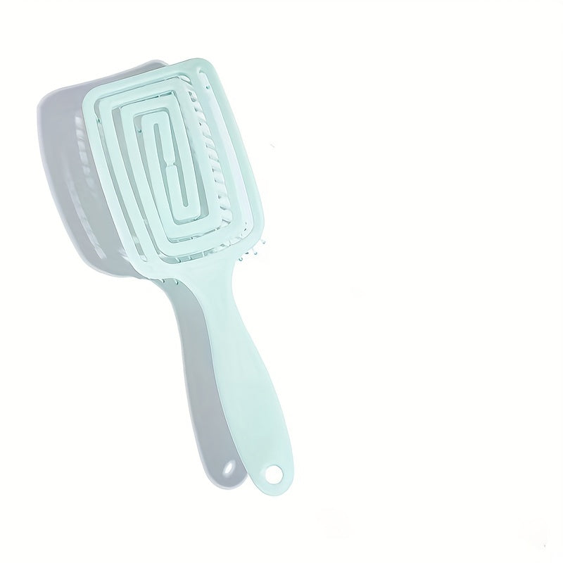 Cepillo desenredador de cabello húmedo y seco de ventilación ancha con cerdas flexibles y masajeador del cuero cabelludo