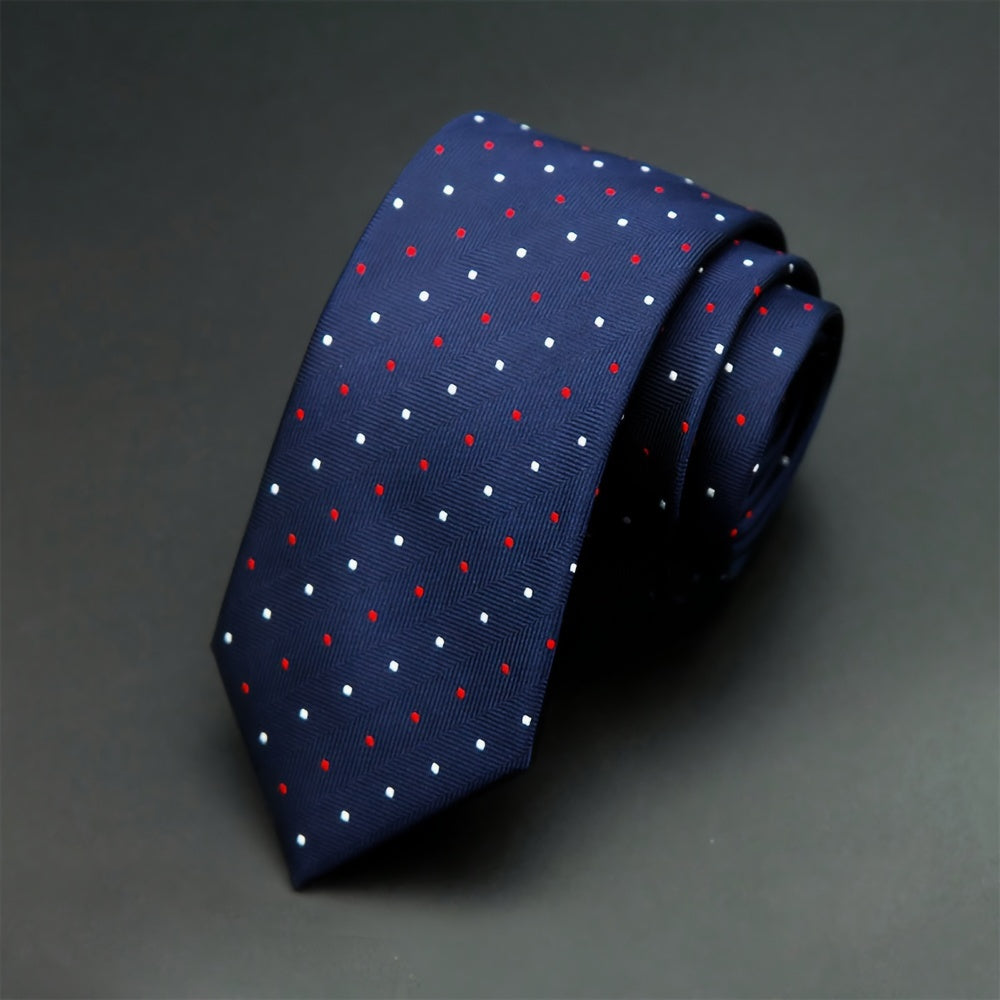 Geometric Narrow Necktie 6cm Wide Polyester Woven for Weddings Parties Business