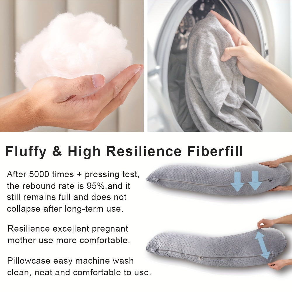 Qulay Bel Qo'llab-quvvatlash, Tinchlantiruvchi Qaytish Dizayni - Polyesterdan yasalgan Yonida Uxlash uchun Ultra-Mumtoz Homiladorlik Yostiq