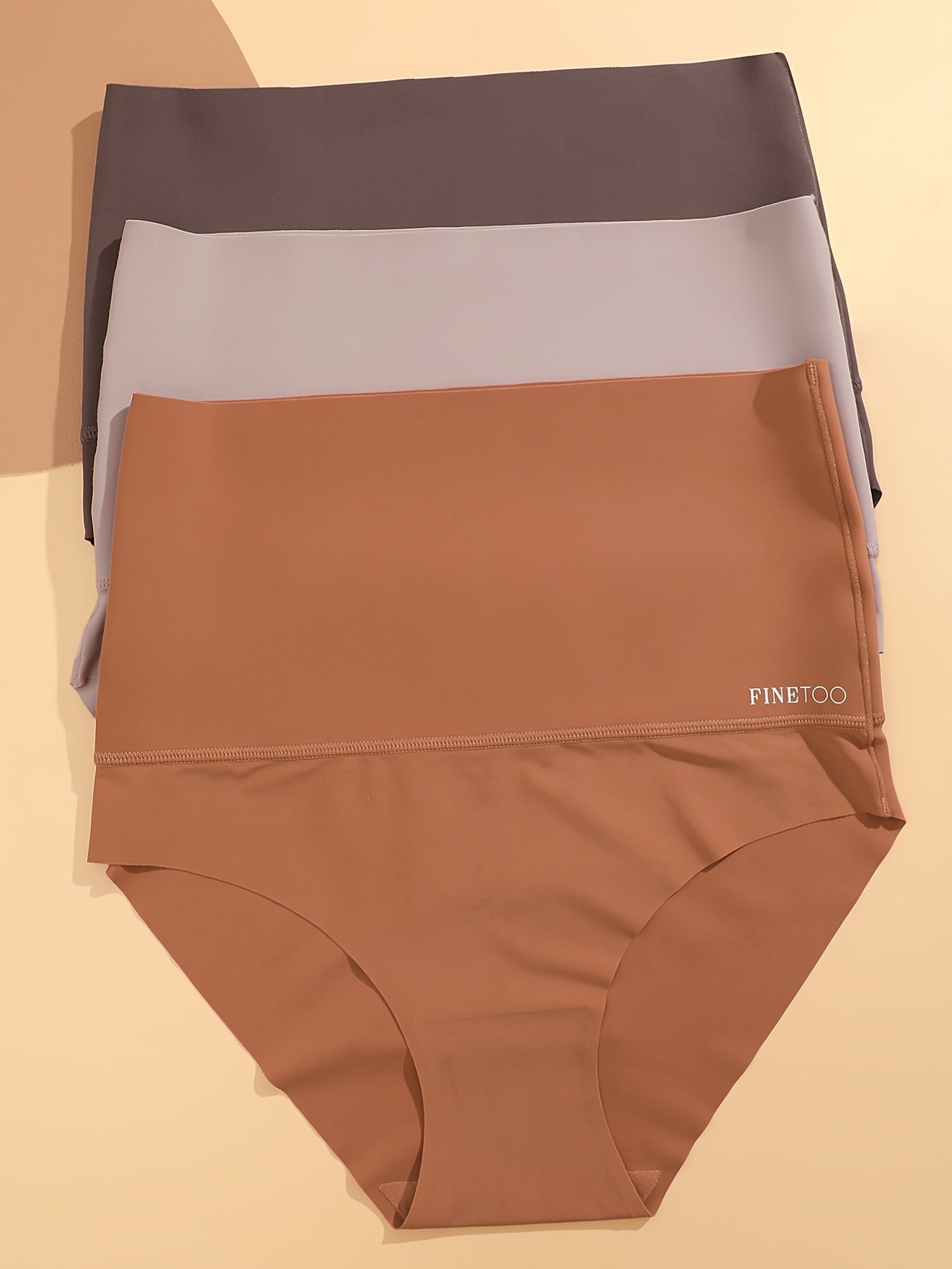 Women's Seamless High Waist Briefs Breathable Stretchy Underwear Pack of 3