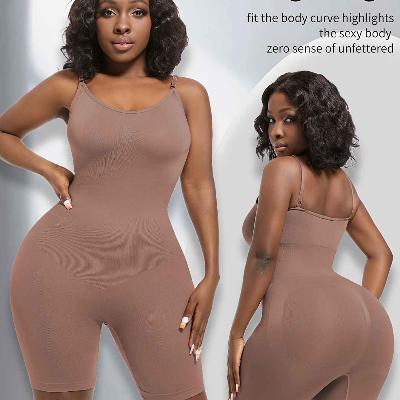 Women's Large Size Shapewear Bodysuit for Tummy Waist and Butt Lifting, Support Medium