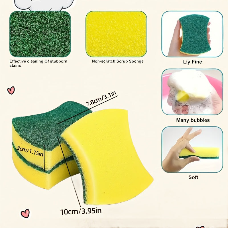 12/24 Pack Heavy-Duty Dual-Sided Melamine Sponge Scrubbers for Kitchen and Bathroom Cleaning