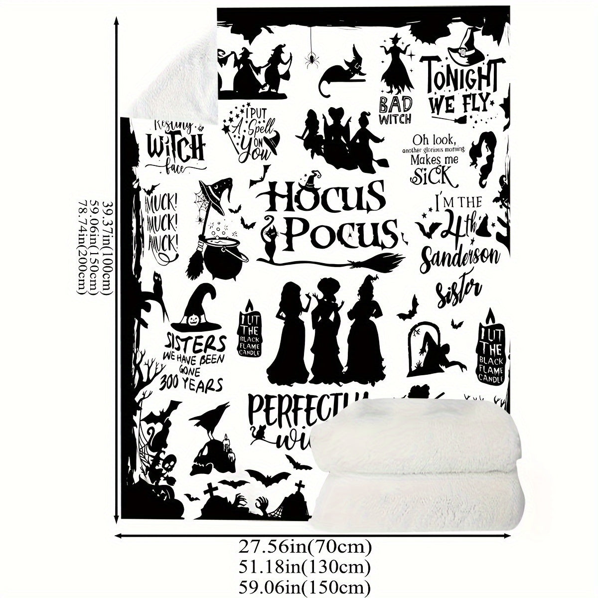 Halloween Throw Blanket Soft Fleece Cozy Warm 50x60 Inches