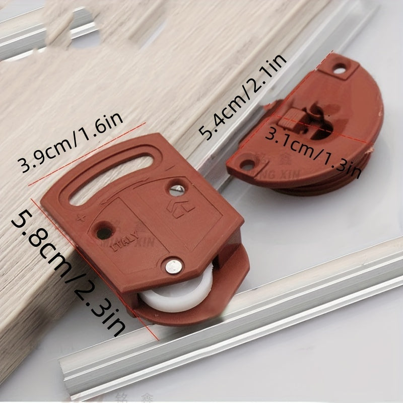 Antik shkaf eshigi pully mebel slayd mexanizmi g'ildirak slayd roliki yuqorida kichik qizil plastik marvarid