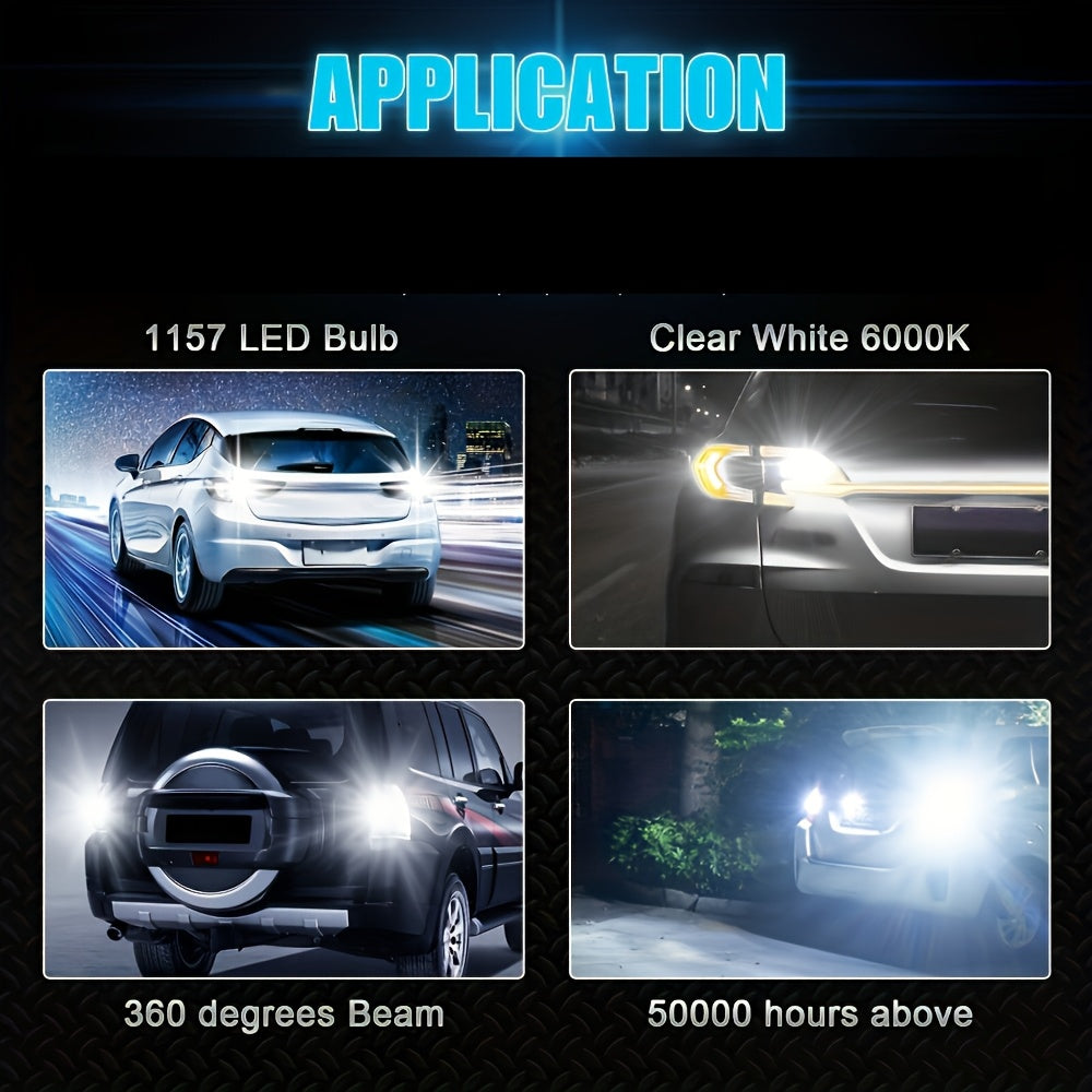 4 ta paket oq LED avtomobil chiroqlari 1157 33-SMD uchun avtomobil, yuk mashinasi, SUV va pikap