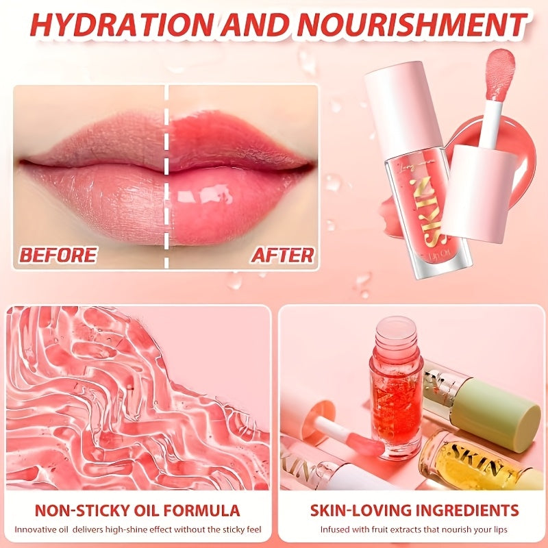 Brillo labial hidratante con sabor a mermelada de frutas, acabado brillante para mujeres