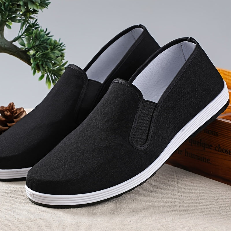 Women's Slip-On Flat Shoes Canvas Comfortable Casual All-Season Black